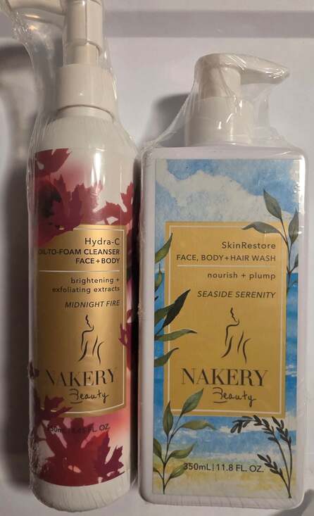 Nakery Beauty Other - Nakery Beauty Hydra-C Oil-to-Foam Cleanser and SkinRestore Face, Body + Hair Was
